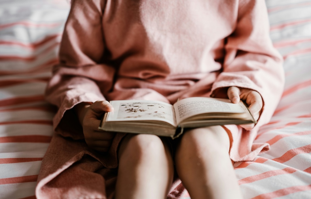 Reading a story with family