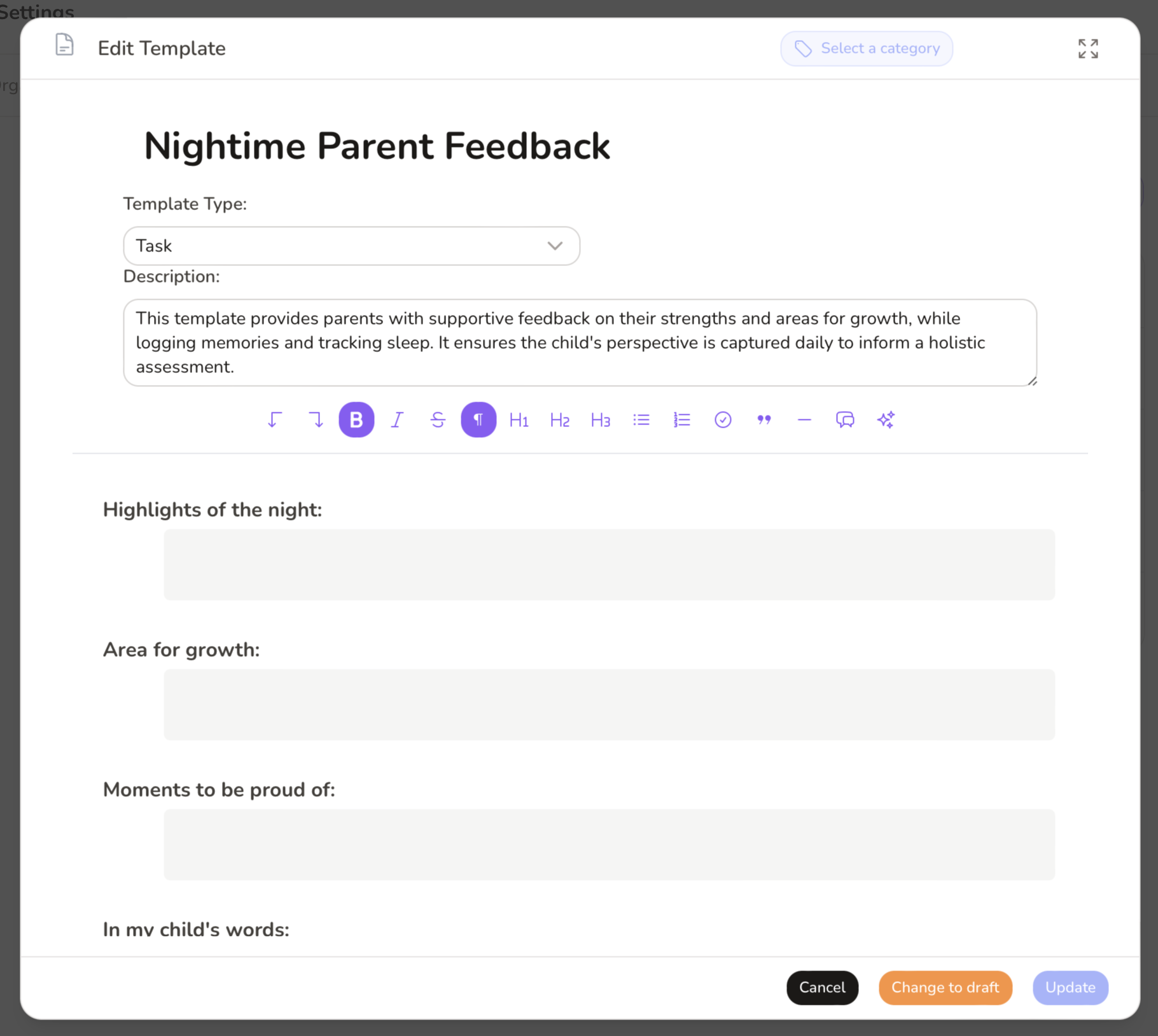 Daily Summary Feedback Form
